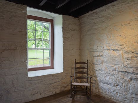 Basement window and chair